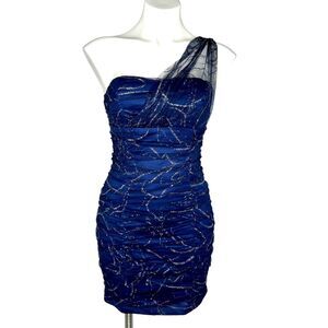 BCX Navy Blue Sparkle Glitter Party One Shoulder‎ Dress Hoco Prom Formal 7